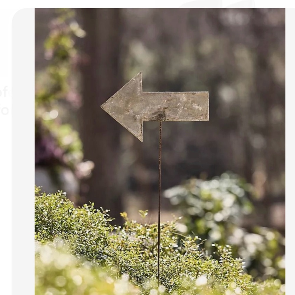 ISO Anthropologie (Terrain) Iron Metal Arrow Garden Sign